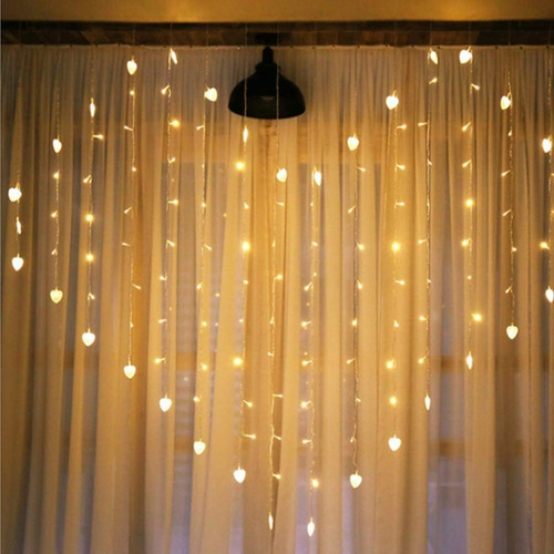 Tira De Luces Decorativas En Forma De Corazón Blanco Cálido - Imagen 3
